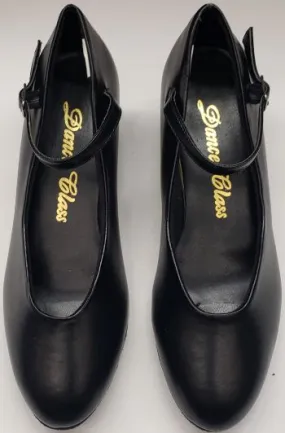 Firm Ground 1.25" Chanel -- Women's Closed Toe Practice Ballroom Shoe -- Black