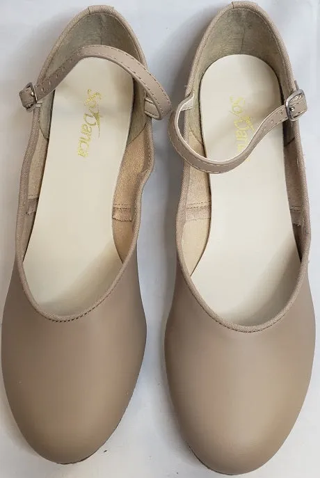 1.25" Meredith -- Mary Jane Ballroom Shoe -- Tan Functional Flexible Fit City Adventure