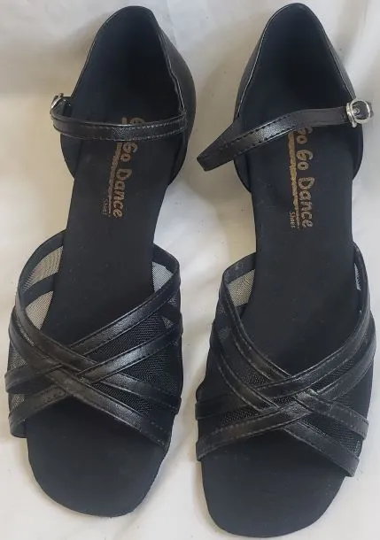 1.3" Harla -- Women's Thick Heel Latin Sandal -- Black Rain Guard Sun Glow