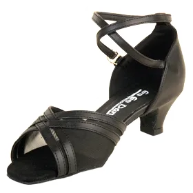 All Weather Everyday Users 1.3" Harper -- Thick Heel Latin Ballroom Sandal -- Black