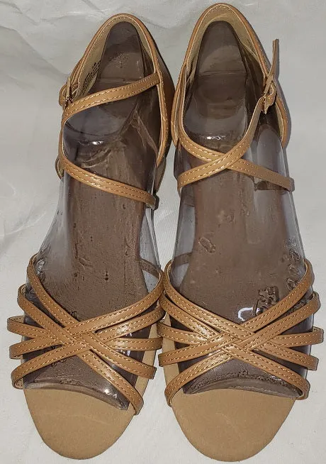Forest Path 1.5" Annabella -- Block Heel Latin Sandal -- Natural