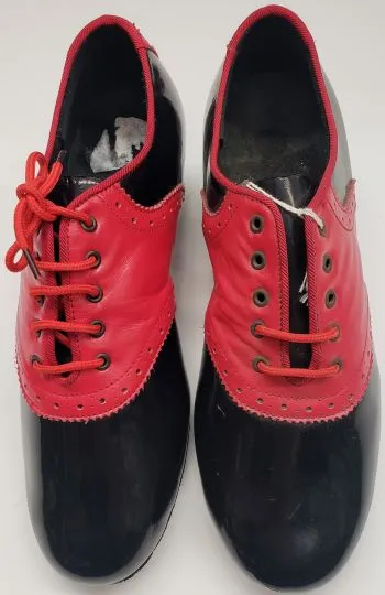 Free Soul Comfort Midsole 1.5" Ramsey II ?C Men's Latin Ballroom Oxford -- Red Leather/Black Patent