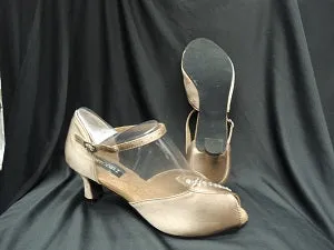 Closet Core 2.38" Charlotte -- Closed Back/Open Toe Ballroom Shoe -- Bronze Satin