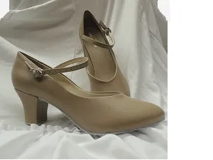 2" Betty -- Instep Strap Ballroom Shoe -- Tan Impact Resistance Lace Tie