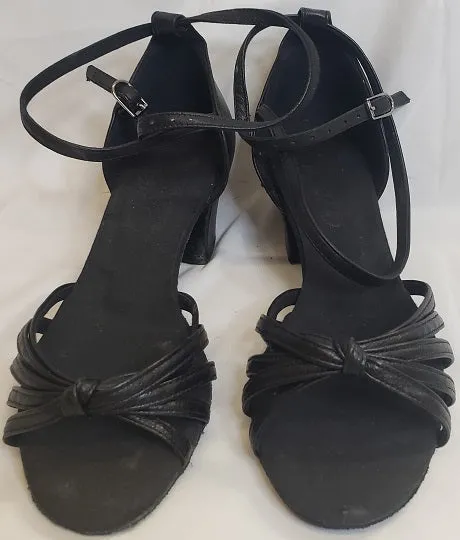 2" Shauna -- Block Heel Latin Sandal -- Black mud proof