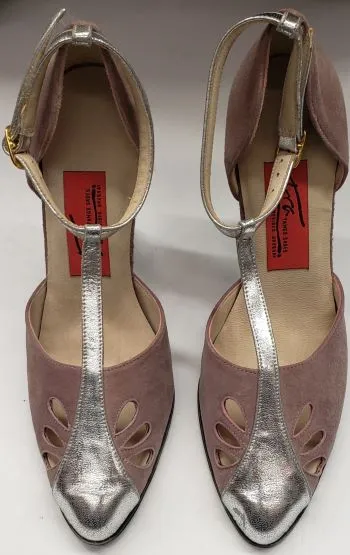 Comfort Walk 3.5" Gricel -- Women's Tango Shoe -- Mauve Suede/Silver Heel