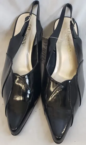 3" Abha -- Women's Sling Back Dress Shoe -- Black Patent Step Ready