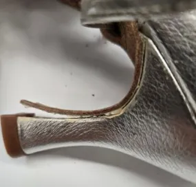 Stretchable Material Tone Play 3" Angela -- Flare Heel Latin Sandal -- Silver