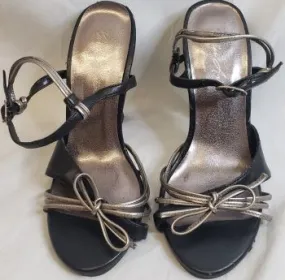 4" Panola -- Women's High Heel Sandal -- Black/Pewter Beaded Everyday Pick