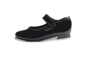 Anti Odor Abbas -- Girl's Velcro Tap Shoe -- Black Patent