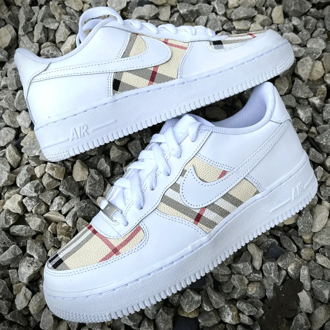 Dance Floor Strap Mode Custom Tartan Stripes Airforce 1