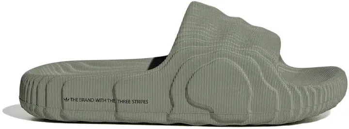 Comfort Lining Tech Knit adidas Adilette 22 Slides Silver Green (Women's)