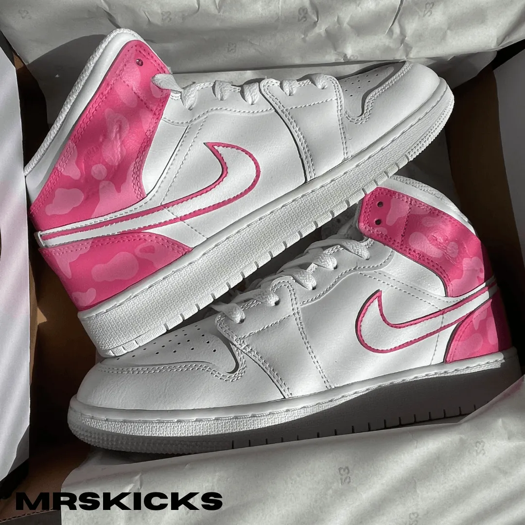 Custom Pink boba Jordan 1 Season Ease Care Ease