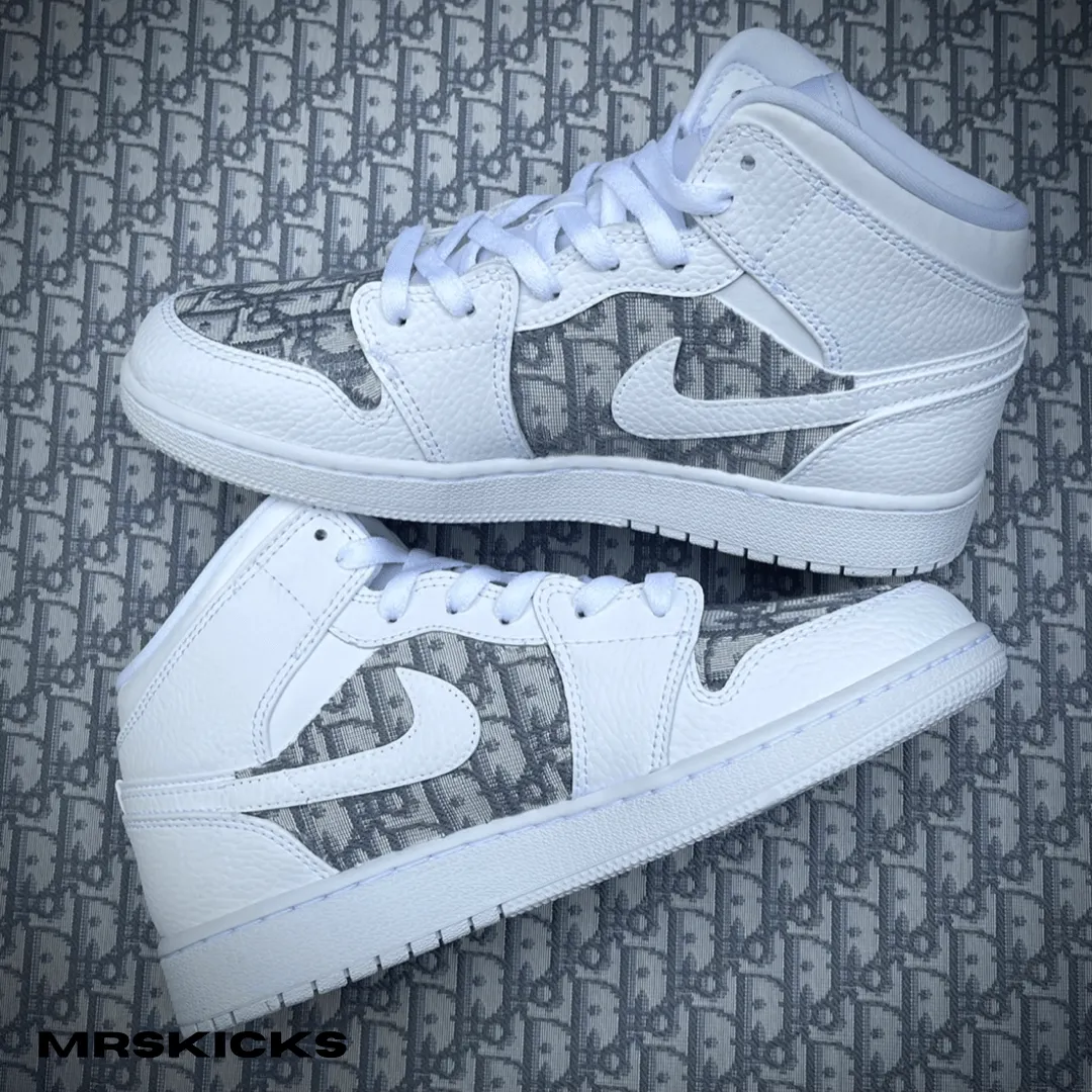 Custom Grey CD Jordan 1 Foot Support Modern Edge