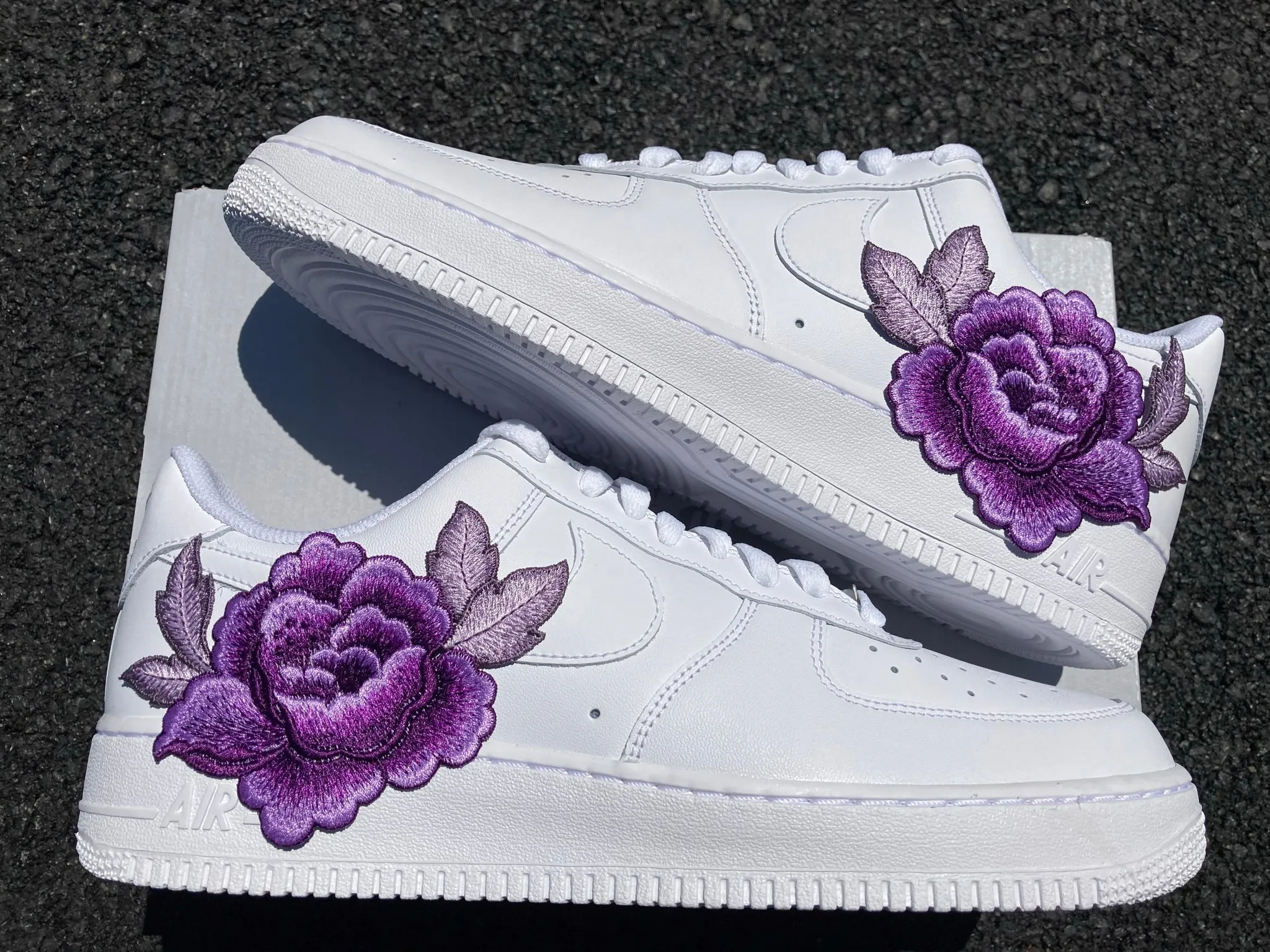 City Bright Air Force 1 07 Low Purple Rose Flower Floral Custom Shoes All Sizes AF1 Sneakers