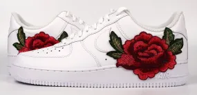Mesh Cool Rain Step Air Force 1 Custom Low Red Rose Small Flower Floral White Custom Shoes Men Women & Kids All Sizes AF1 Sneakers