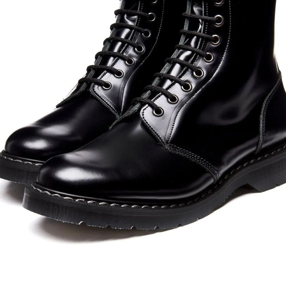 All Terrain Shell Solovair 11 Eye Astronaut Boot in Black Hi-Shine Stylish Look Cold Climate
