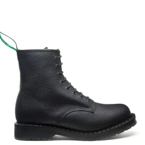 Modern Design All Use Solovair 8 Eye Derby Boot in Black Greasy Grain