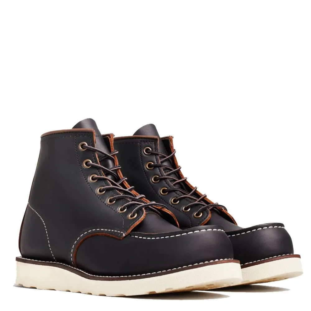All Weather Feel Red Wing Men's Classic 6 Inch Moc 8849 in Black Prairie (D Width) Quality Sole