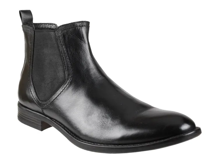 Anton -- Men's Flat Heel Dress Boot -- Black Western Ride