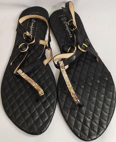 Simple Entry Travel-Ready Comfort April -- Women's Flat Thong Glitter Sandal