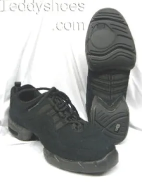 Robbie -- Unisex Canvas Split Sole Dancesneaker -- Black Runway Glow