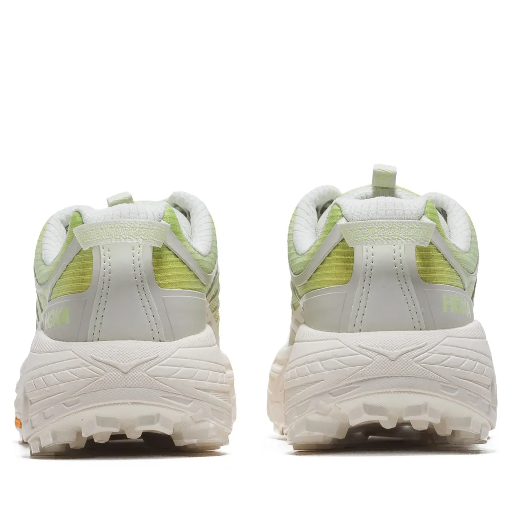 hook and loop closure flexible running footwear Hoka Mafate Three2 Grid - Truffle Salt/Sour Lemon