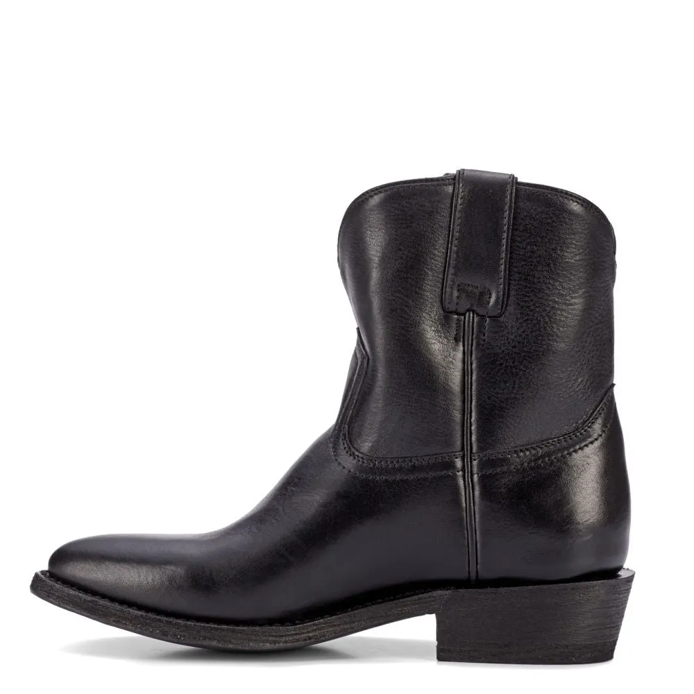 Frye Women's Billy Short in Black/Soft Tumbled Leather Support frame Clean Lines