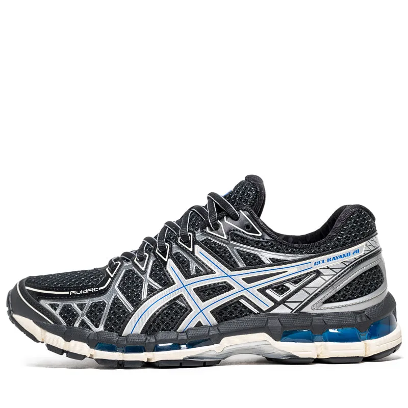 Asics Gel-Kayano 20 - Black/Pure Silver Breathable Outsole Outdoors Ready