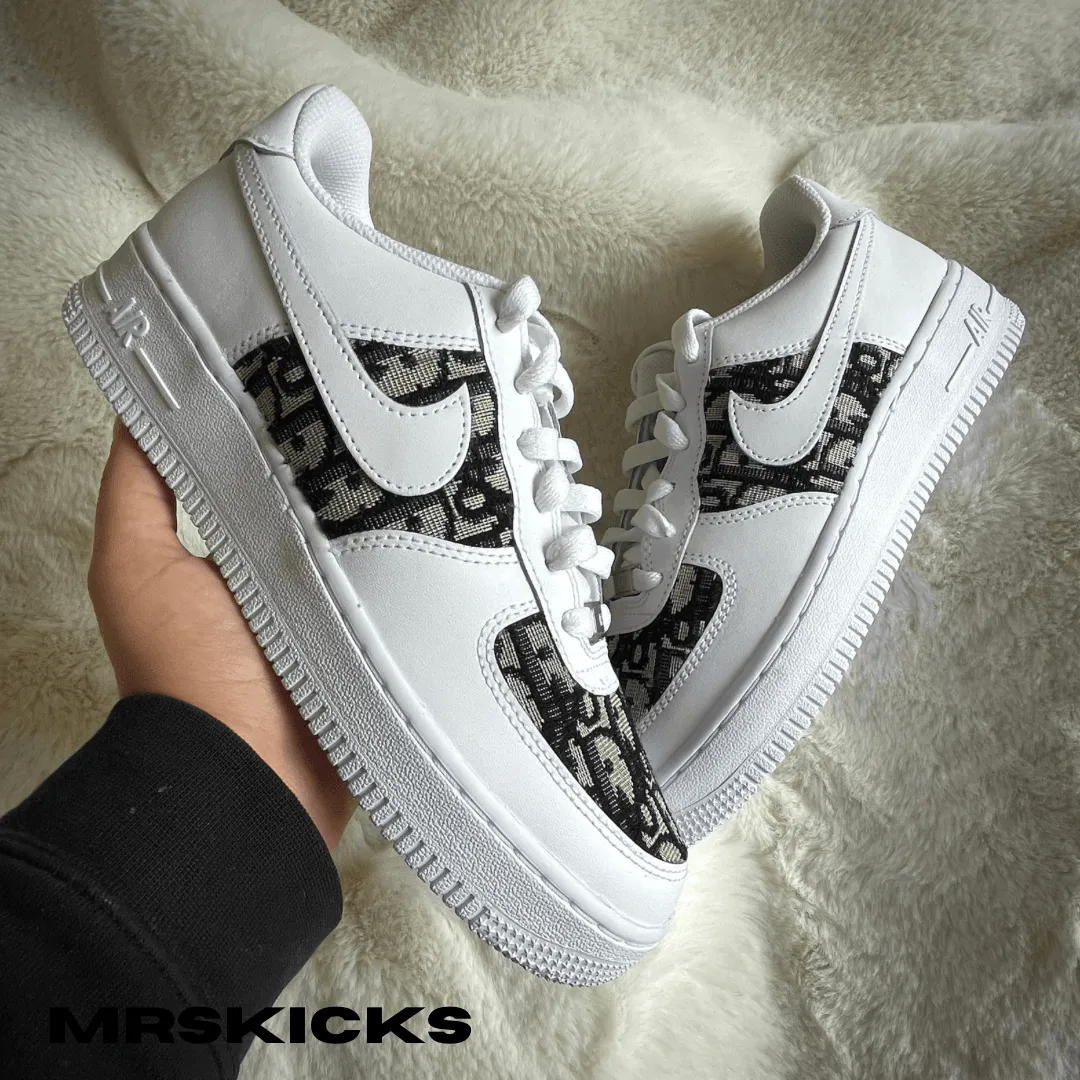 Durable Material Custom White/Black CD Airforce 1