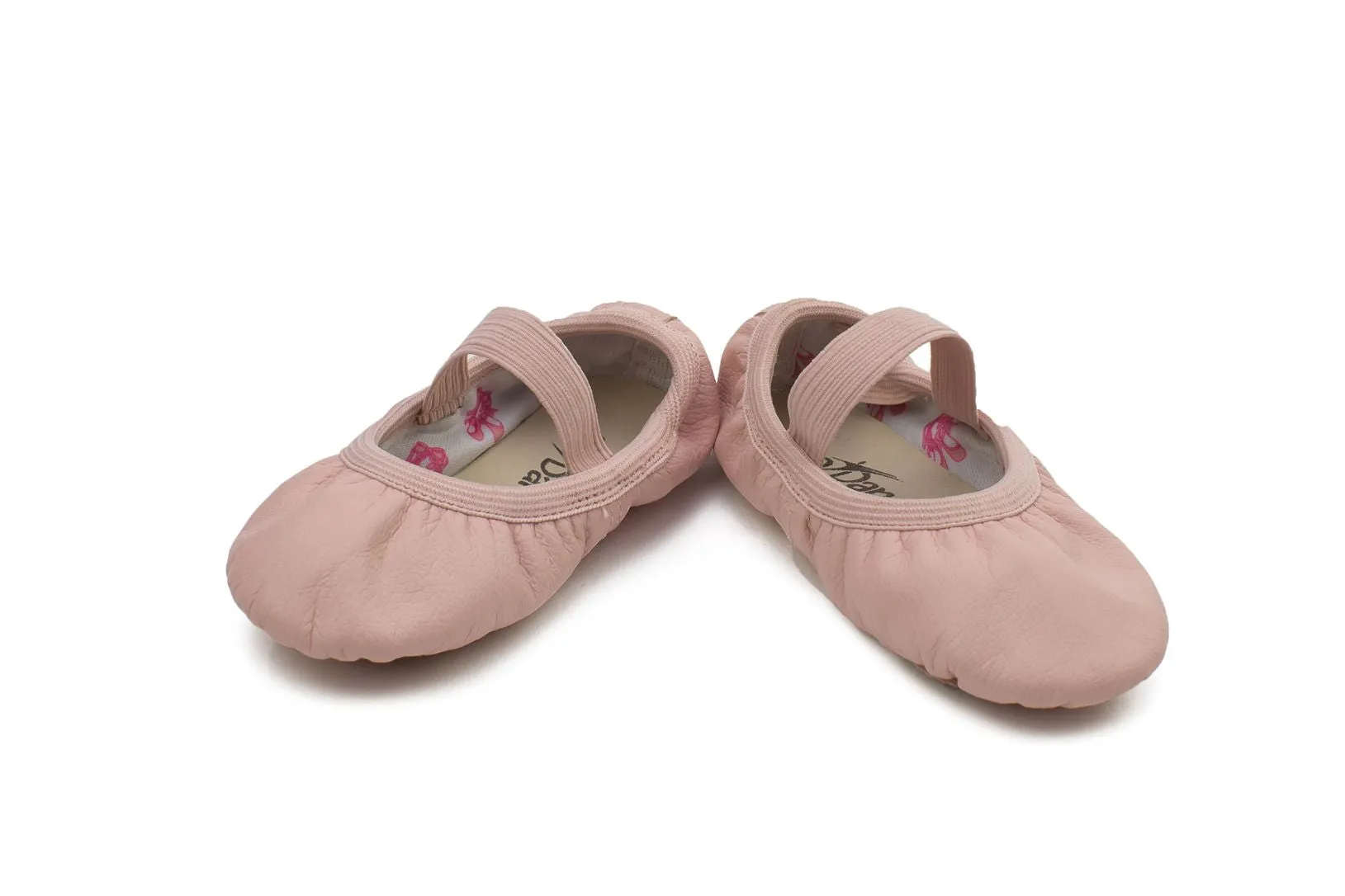 Bella Jr. -- Children's Economy Leather Full Sole Ballet -- Pink Action Fast