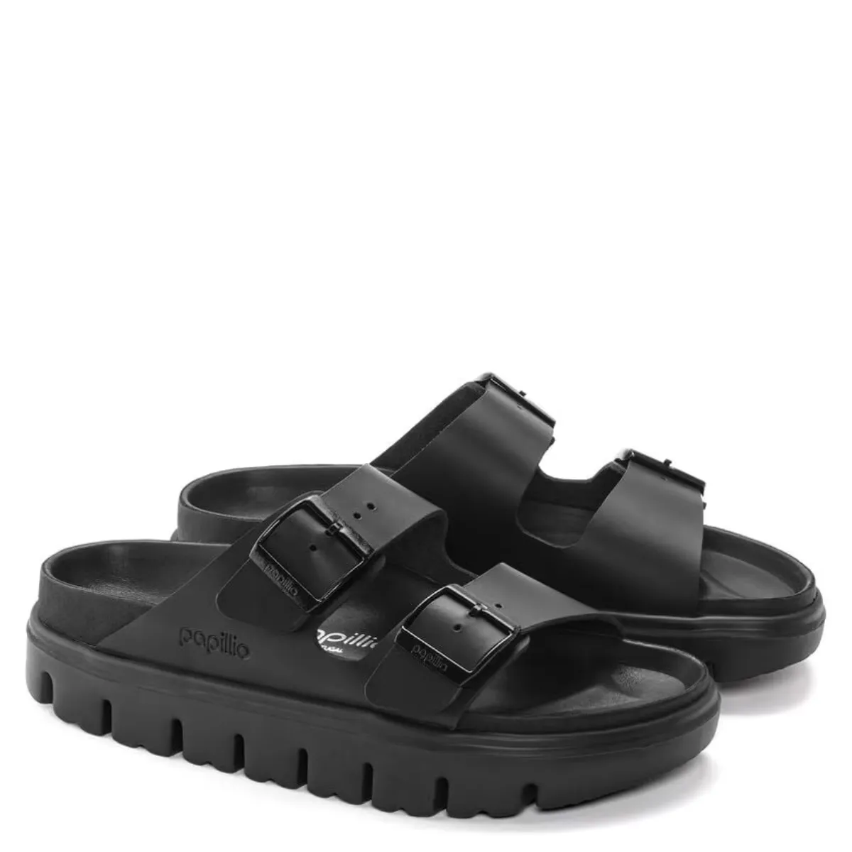 Birkenstock Women's Arizona Chunky Leather in Black Comfortable High Sandals Total Ease