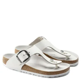 Birkenstock Women's Gizeh Big Buckle Leather in White Ergonomic Design Beach Ready