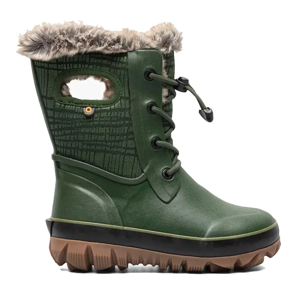 Adventure Ready Profile Bogs Youth Arcata II Cracks in Dark Green Supportive sole Comfortable Balance