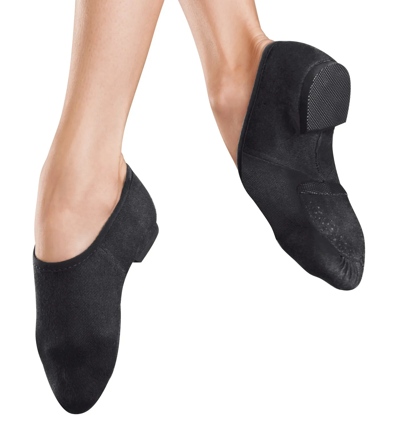 Dorothy -- Women's Stretch Canvas Split Sole Jazz Slip-On -- Black World Step