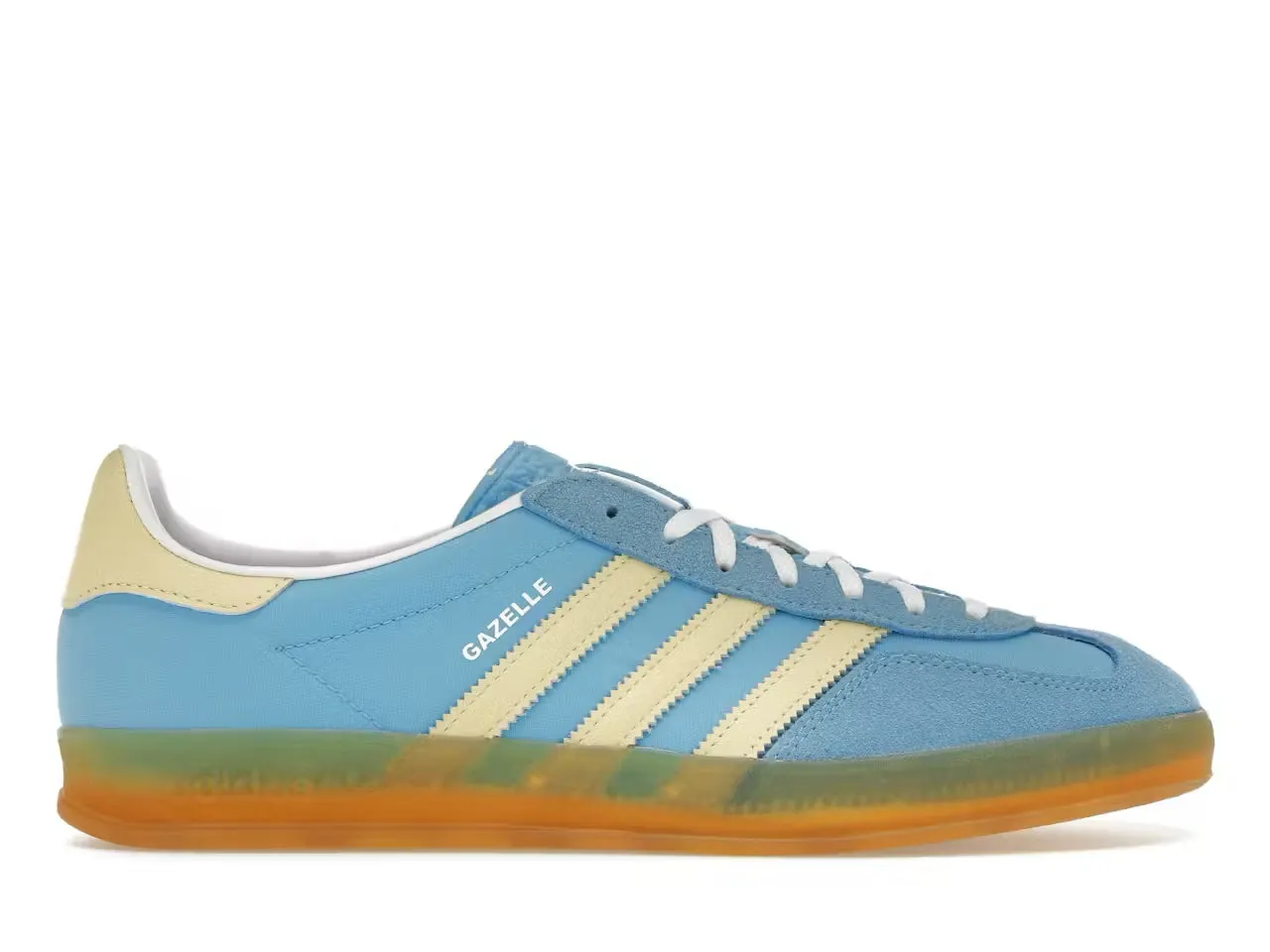 Adidas Gazelle Indoor Semi Blue Burst Almost Yellow Foam Base Fairy Step