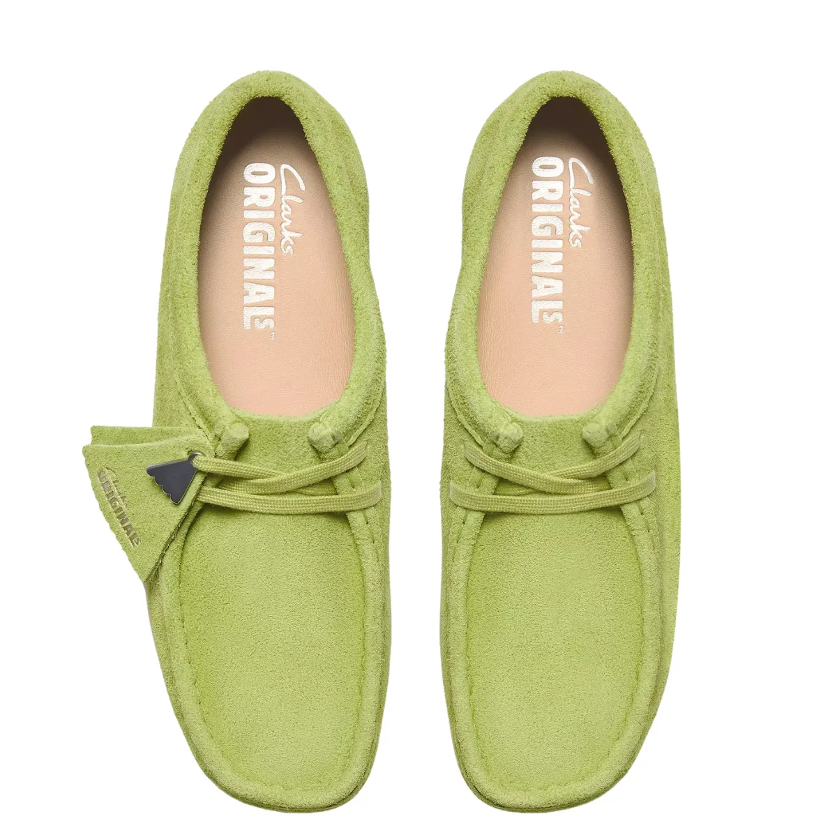 Dressy look Clarks Men's Wallabee in Lime Suede Sporty Vibes