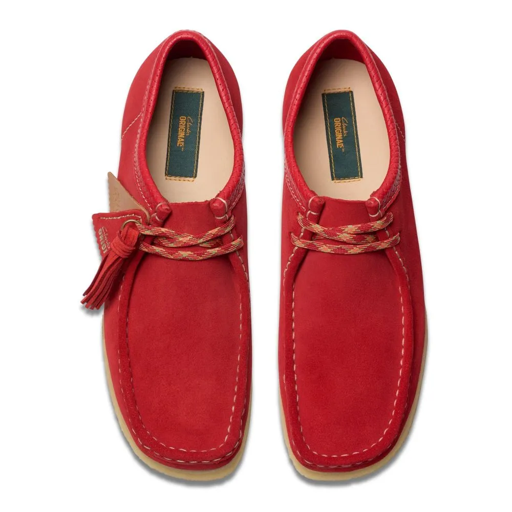 Clarks Men's Wallabee in Red Suede Ergonomic Performance Comfortable Feel Long-Distance Walk