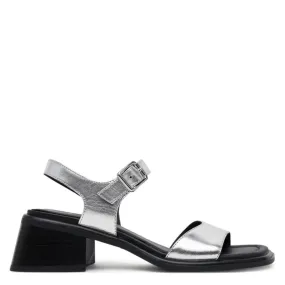 Breathable Design Classic Comfort Vagabond Women's Ines Sandals in Silver Metallic Leather