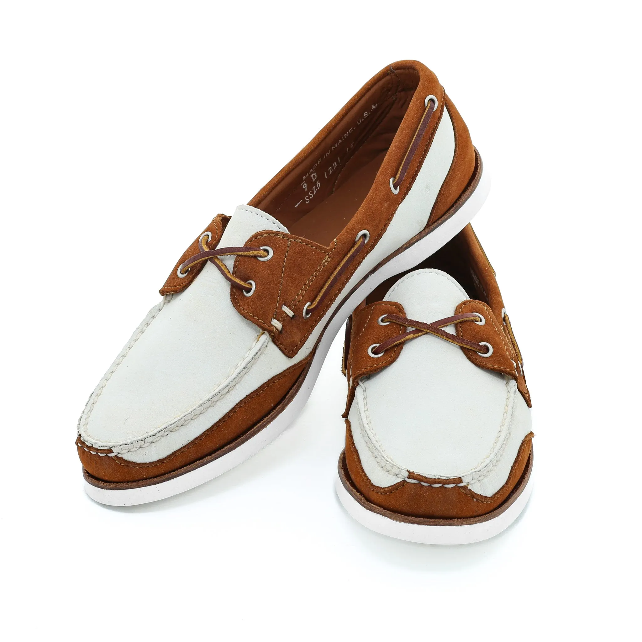 Seamless Comfort Night Travel Boothbay Boat Shoe - Parchment Cotswold/Chestnut Vienna