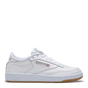 Reebok Women's Club C 85 in White/Light Grey/Gum Ankle wrap