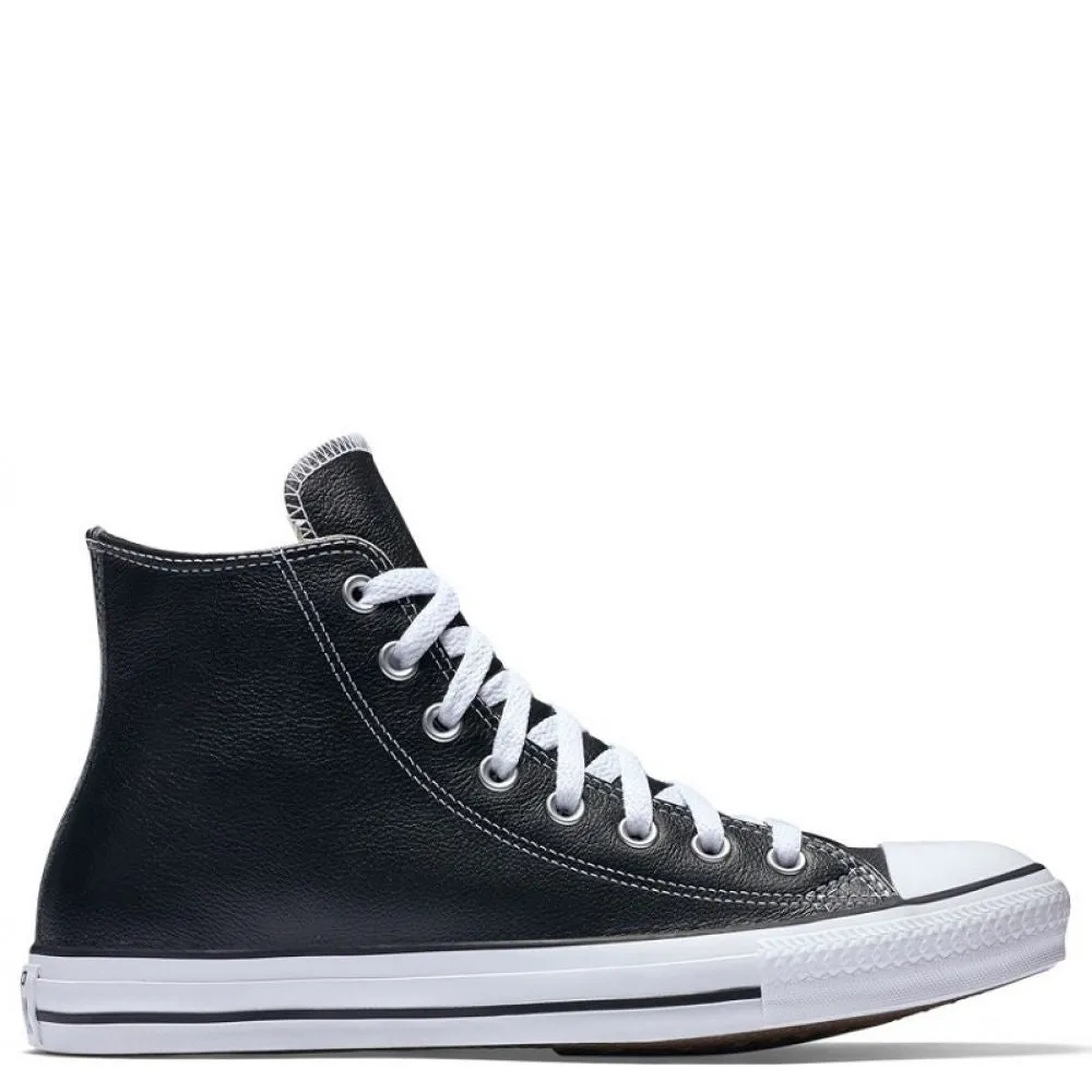 Chic Look Cut Outs Converse Chuck Taylor All Star Leather High Top in Black Breath Line