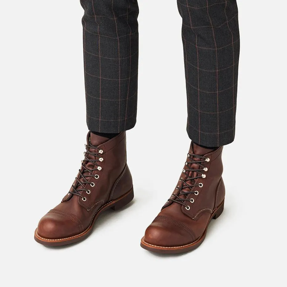 Comfortable Working Red Wing Men's Iron Ranger 8111 in Amber Wide Cut