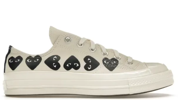 Road grip Ergonomic Design Converse Chuck Taylor All Star 70 Ox Comme des Garcons PLAY Multi-Heart Milk