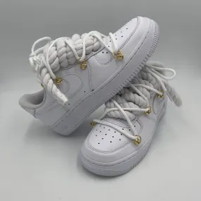 Agile Fit Quick Life Nike Air Force 1 Rope Laces White??Triple White Gold