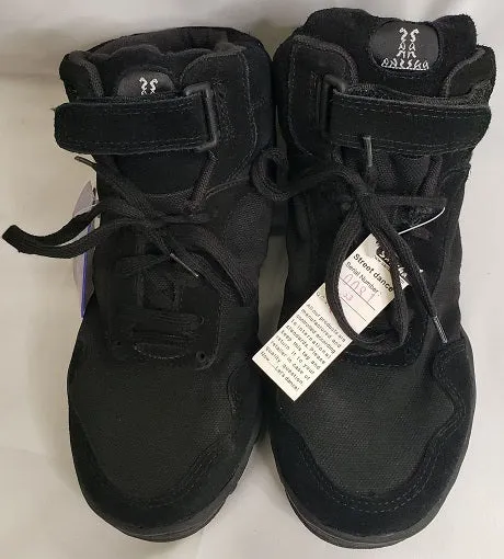 Boomerang -- Hi Top Split Sole Dancesneaker -- Black Wide Base Cliff Edge