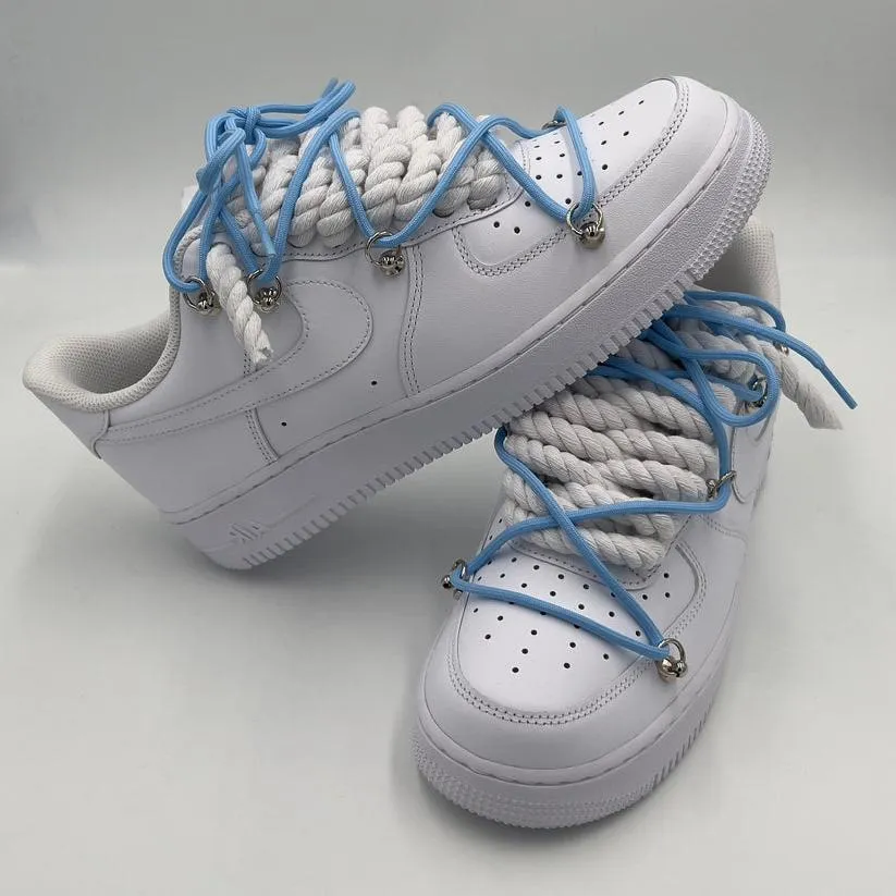 Nike Air Force 1 Rope Laces White??Triple UNC Action Fast Wind Chill