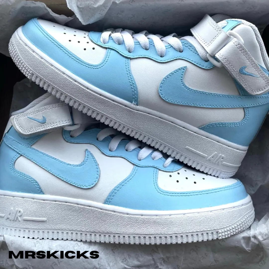 Wet Grip Custom Baby Blue Airforce 1 Mid