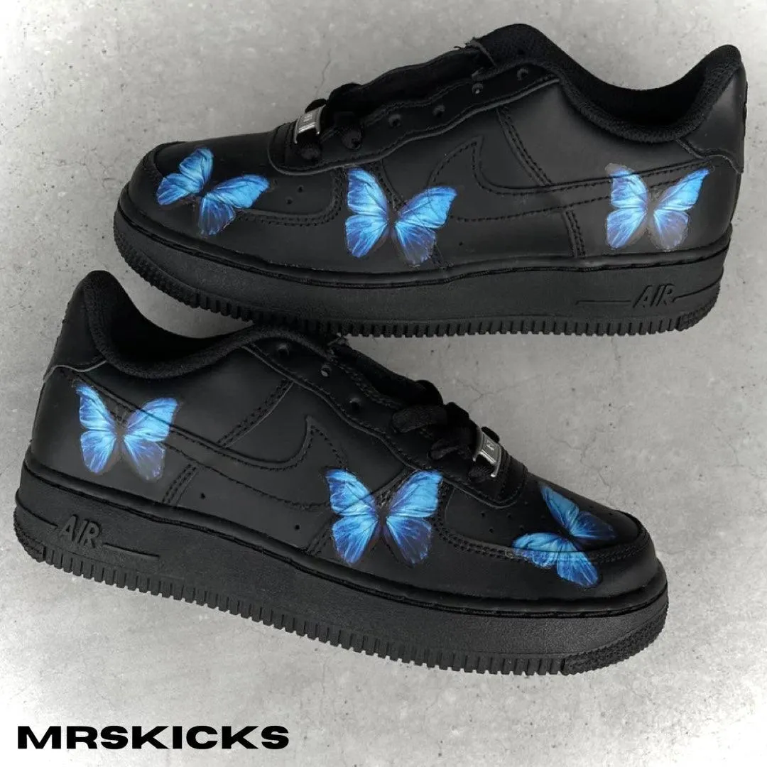 Antique Glow Custom Black Butterfly Airforce 1