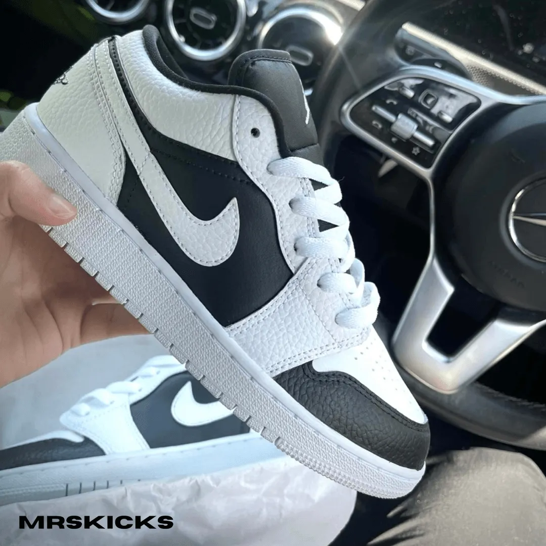 Custom Black Panda Jordan 1 Low Cotton Touch Arch support